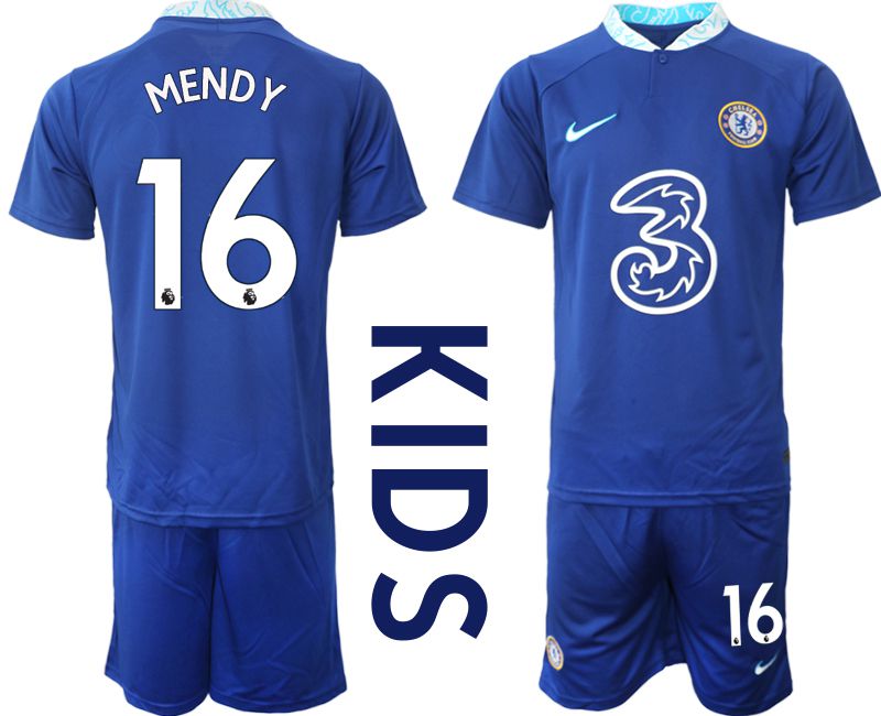 Youth 2022-2023 Club Chelsea FC home blue #16 Soccer Jersey->youth soccer jersey->Youth Jersey